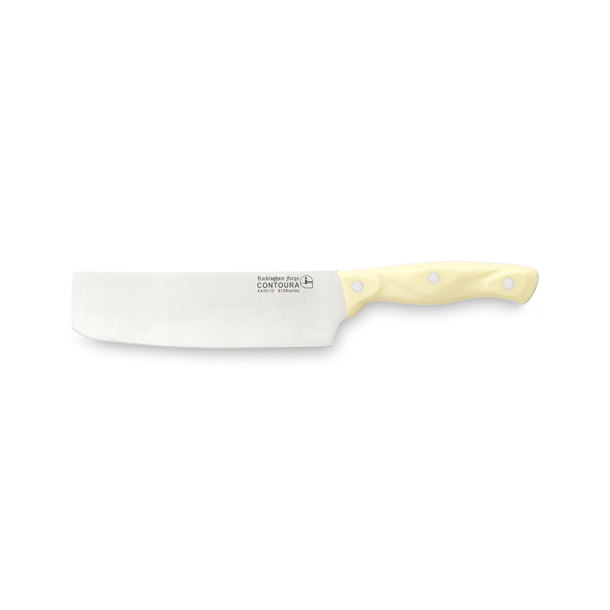 Rockingham Forge 8139NK Classic Contoura 8100 Series Nakiri Knife with Stainless Steel Blade, 6.5", Ivory, 29.5 x 5 x 1.5 cm, Off-White