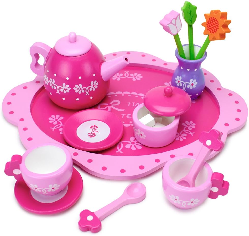 wooden tea time set