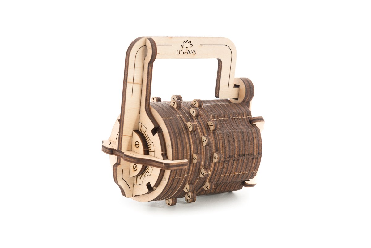 Ugears Combination Lock - Mechanical Model Construction Kit - 3d Wooden Puzzle for Teens and Adults