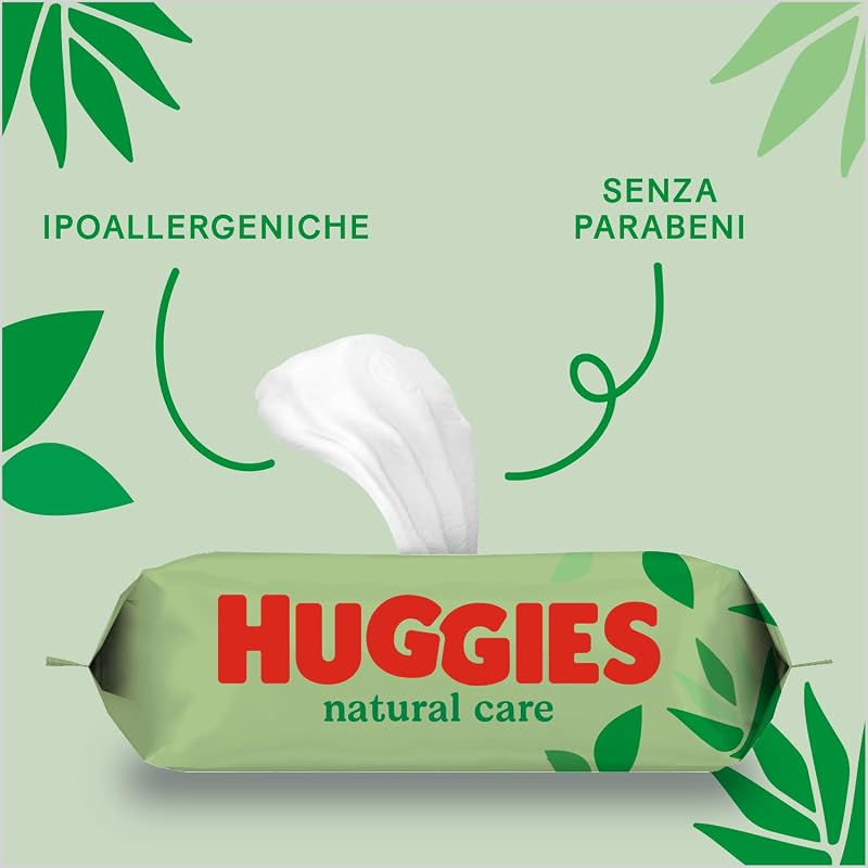 Natural Care, Salviette neonato, Dermatologicamente testate, con Aloe Vera, 70% fibre assorbenti naturali, 560 Salviette
