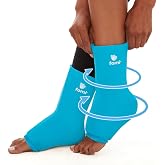 FOMI Hot Cold Ankle Foot Gel Ice Pack Wrap | 2 Pack | Premium Comfort 360 Degree Solid Gel Cooling Compression for Plantar Fasciitis, Heel Spurs, Achilles, Tendonitis, Sore Feet, Gout