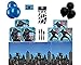 Black Panther Party Supplies Pack for 16, Black Panther Paper Dessert Plates, Napkins, Superhero Table Cover, Cutlery, Balloons and Stickers - Bundle of 6 Items