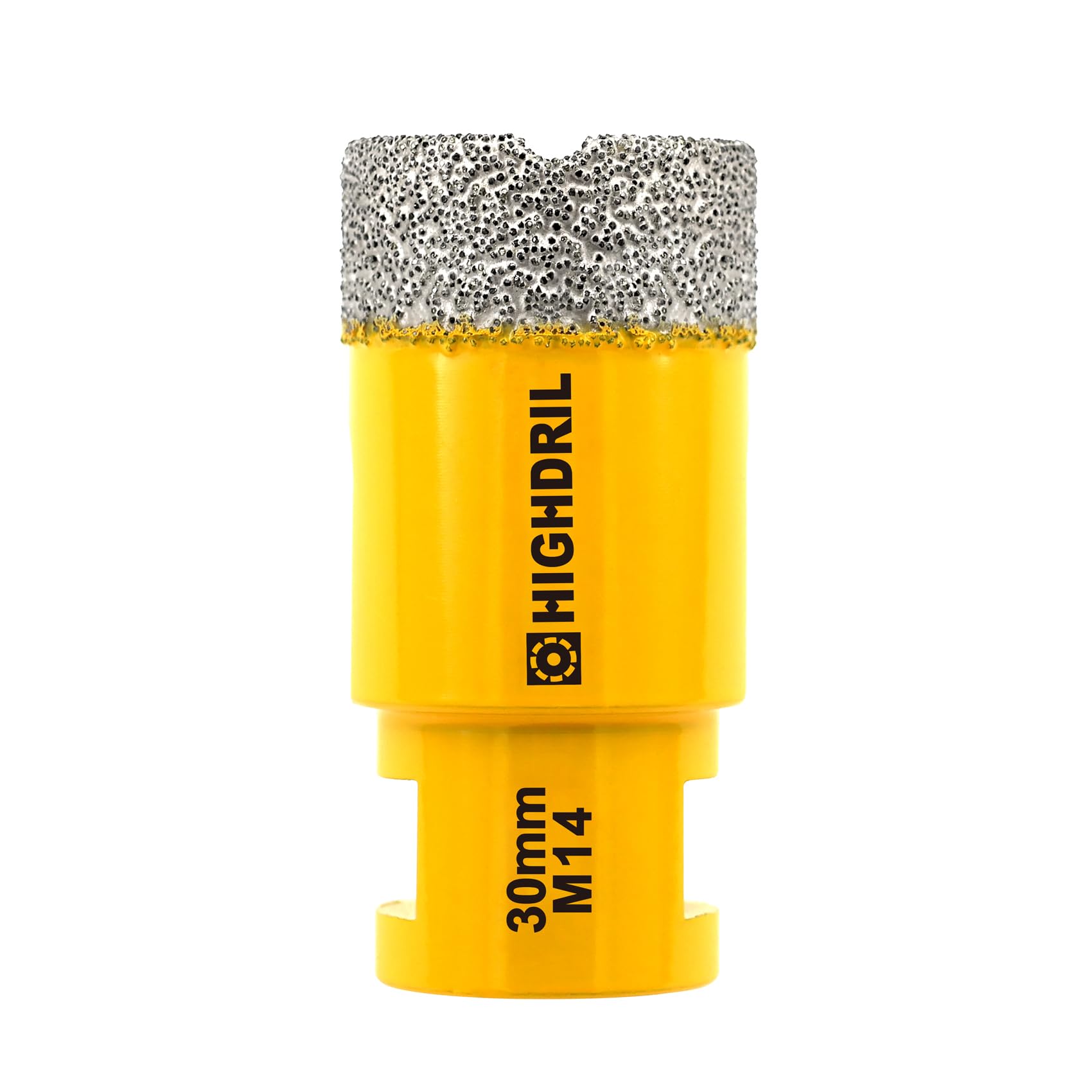 HIGHDRIL Diamond Core Drill Bit - 1-3/16"(30mm) with M14 Thread Dry drilling for Porcelain Tile Ceramic Granite Marble Stone Masonry Brick for Angle Grinders