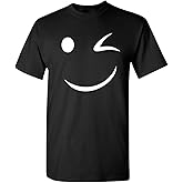 Happy Wink Smile Face Graphic Novelty Funny Winking T Shirt