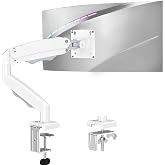 Single Monitor Mount for 32 27 24 22 inch Screen, Monitor Arm Holds 4.4-22 lbs, Monitor Desk Mount, Gaming &amp; Home Office Use, VESA 75x75mm &amp; 100x100mm, Pro White