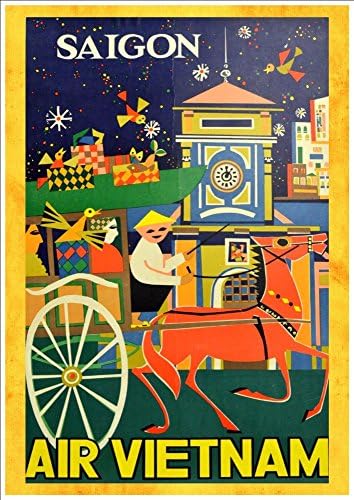 'Air Vietnam - Saigon' - Wonderful A4 Glossy Art Print Taken From A Rare Vintage Travel Poster