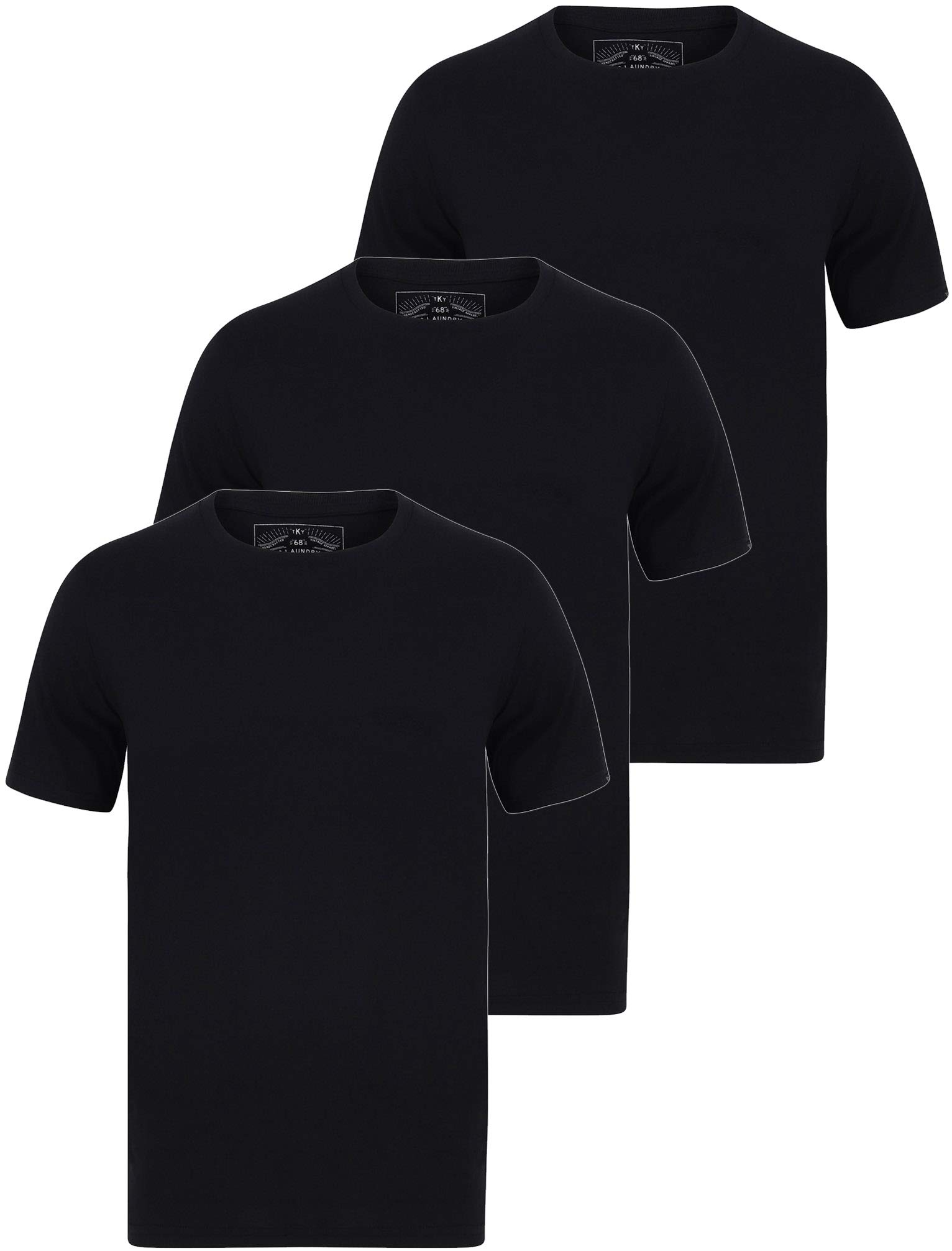 Highwoods (3 Pack) Crew Neck Combed Cotton T-Shirts In Jet Black – Tokyo Laundry-S