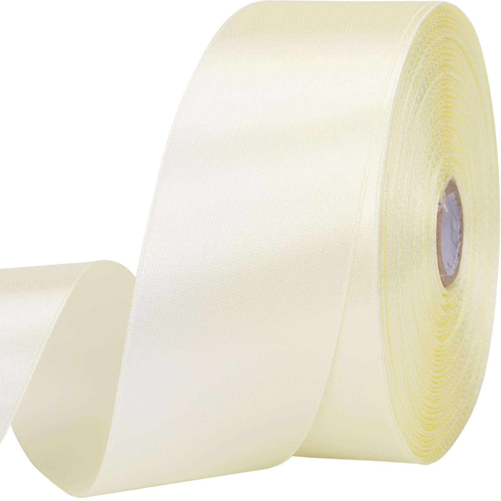 Photo 1 of 1-1/2 inches 50 Yard Rice White Satin Ribbon for Gift Wrapping, Wedding, Crafts, Christmas,Easter, Floral, Hair, Invitation Decorations and More