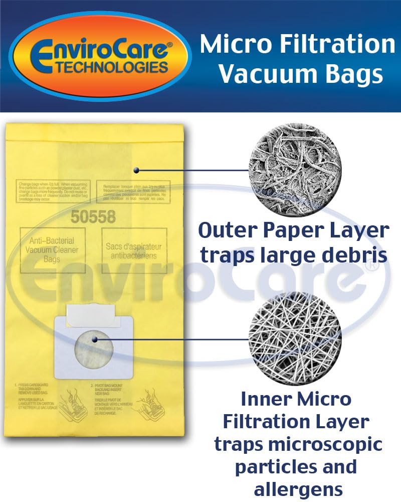 EnviroCare Replacement Vacuum Bags made to fit Kenmore Canister Type C or Q 50555, 50558, 50557 and Panasonic Type C-5 Vacuums, 9 pack
