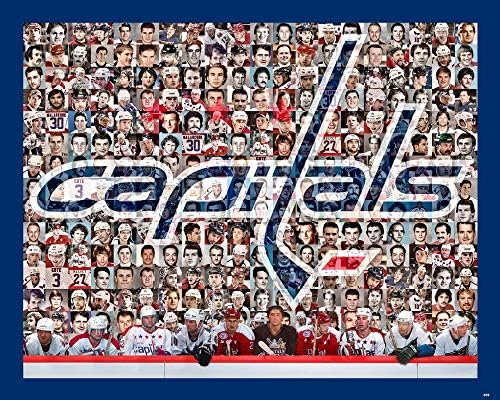 SportsCreations NHL Washington Capitals Photo Mosaic Print Designed Using Over 75 Capital Player Images. 8x10 Matted