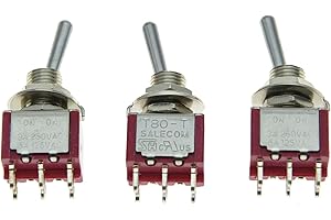 SALECOM ELECTRONICS CO. SALECOM 3X DPDT 6 Pin 2 Position ON ON Guitar Mini Toggle Switch Car/Boat Switches