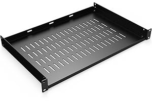 Fengone 1U Server Rack Shelf 12" (305mm) Rack Mount Shelf Network Rack Shelf Suitable for 19" Network Equipment Racks and Cabinets, Ventilated Cantilever Tray