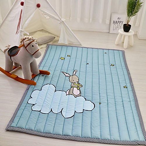 Cartoon Designed Kids Bedroom Mat Children Playing Mat Baby Crawling Mat Non-slip Thickened Carpet (55"x79")-Luxury Modern Ultra Soft Machine Washable by FashionStreets (Cloud rabbit)