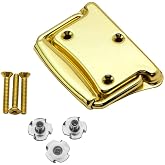 Heavy-Duty Trunk Brass Handles &ndash; Polished Brass Chest Handle &ndash; Durable Brass-Plated Spring Loaded Handle w/ Mounting Screws &amp; T-Nuts &ndash; Furniture Trunk Hardware for Blanket Chests, Boxes, &amp; More