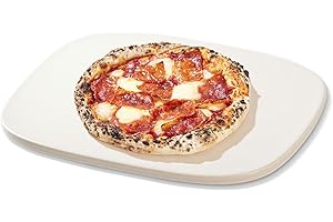 ROCKSHEAT Pizza Stone, 15.8" x 12" x 0.6" Ceramic Coating & Cordierite Pizza Stones for Oven Grill BBQ, Heavy Duty Non Stick Baking Stone for Pizza & Bread, Unique Shape Design Grilling Stone (White)