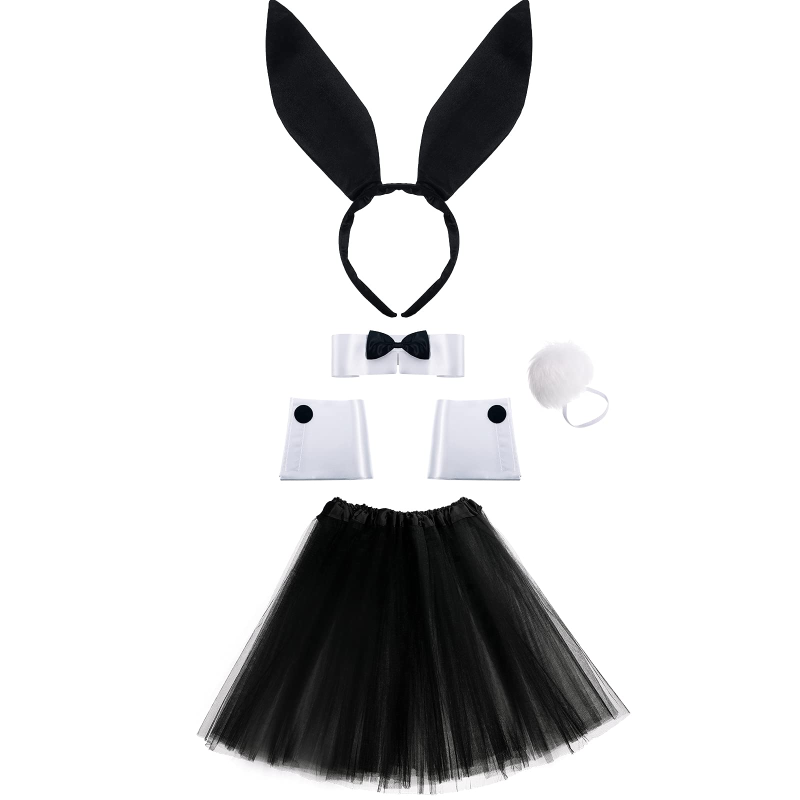 black bunny ears and bow tie