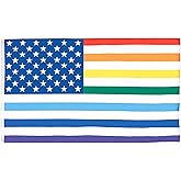 AZ FLAG - Usa Rainbow Old Glory Flag - 3x5 Ft - 100D Polyester Gay Lgbt American Banner with Two Metal Grommets - Fade Resistant - Vivid Colors - 3' x 5' Feet - 150x90 Cm