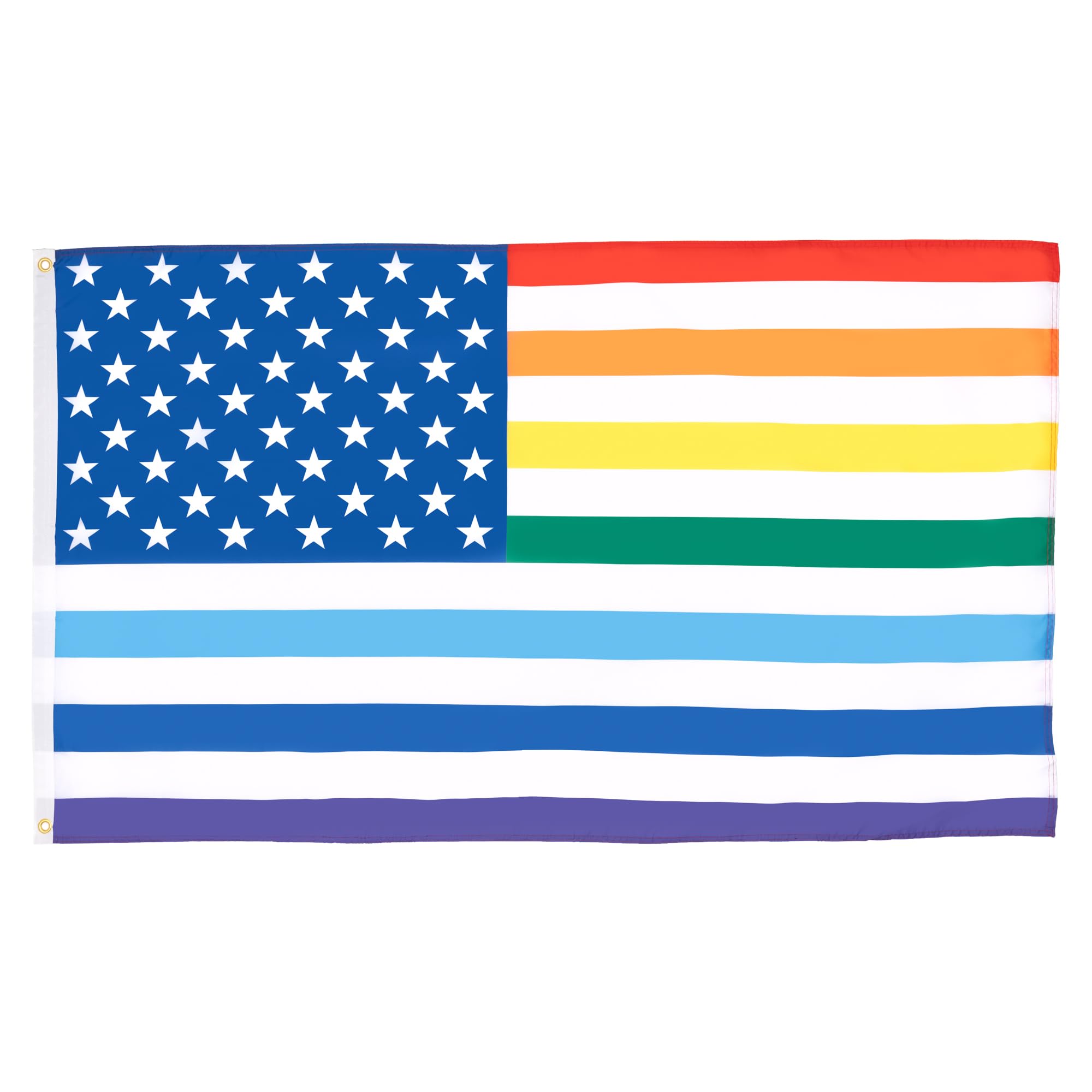 AZ FLAG - Usa Rainbow Old Glory Flag - 3x5 Ft - 100D Polyester Gay Lgbt American Banner with Two Metal Grommets - Fade Resistant - Vivid Colors - 3' x 5' Feet - 150x90 Cm