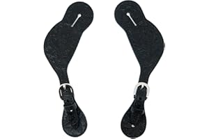 Jeereal Leather Western Spur Straps for Cowboy | Men and Women's Boots Equipment | Double Ply Reinforced Stitching Spur Straps