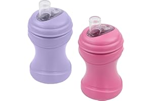 Re-Play 8oz Pack of 2 Transition Sippy Cups for Baby Toddler, Medical Grade Silicone Soft Spout & Travel Lid, Easy to Hold Hourglass Shape, Made in USA from Recycled Milk Jugs - Princess