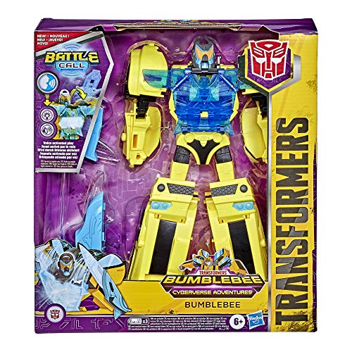 Transformers Bumblebee Cyberverse Adventures Battle Call Officer Class Bumblebee, Voice Activated Energon Power Lights and Sounds, Ages 6 and Up 10-inch