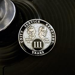 3 Year Sobriety Coin | Founders Glitter Triplate AA