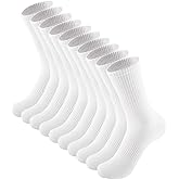 ACCFOD Womens Crew Socks Thin Cotton Long Socks Arch Support Casual Workout High Socks 5 Pairs