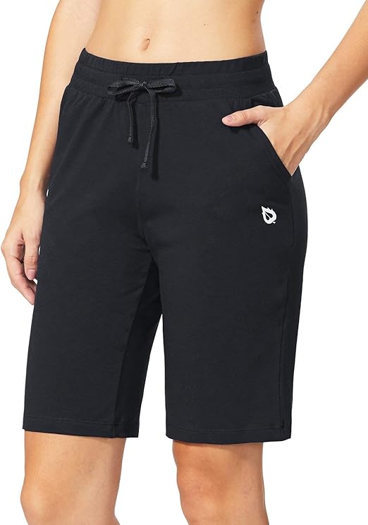 baleaf women's active yoga lounge bermuda shorts with pockets