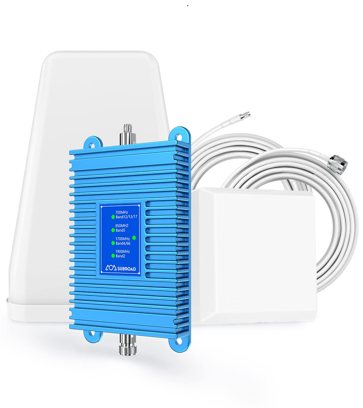 Subraod Cell Phone Signal Booster for Home 5,000 sq ft with Outdoor/Indoor Antennas Extend Phone Battery Life Cell Phone Booster Boosts 5G 4G LTE 3G for Verizon AT&T and All US Carriers,FCC Approved