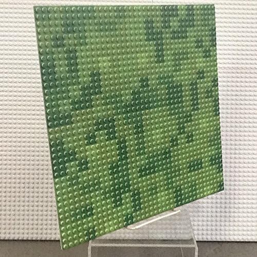 12" X 12" 8 Bit Pixel Building Slab Bricks Blocks Light and Dark Green Colors Base Plate
