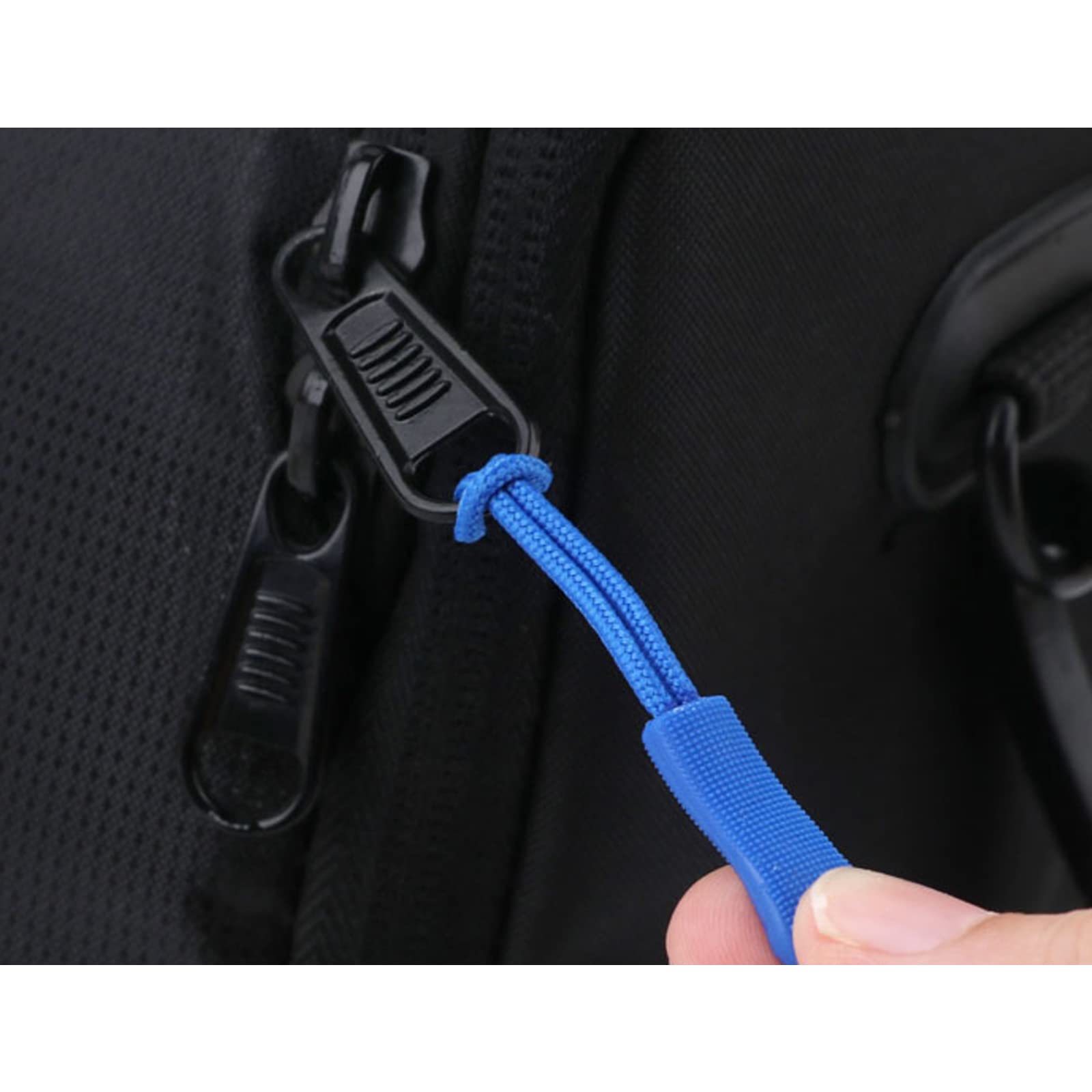 Upgraded 20PCS Premium Black Zipper Pulls - Replacement Zipper Tab Tags Cord Extension Fixer for Luggage, Backpacks, Jackets, Purses, Handbags