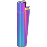Clipper Metal Refillable Lighter, ICY Metallic Blue, 1 Pack | Iconic Premium, Refill Butane, Replace Flint &amp; Spark Wheel, Long-Lasting Durable Metal Body