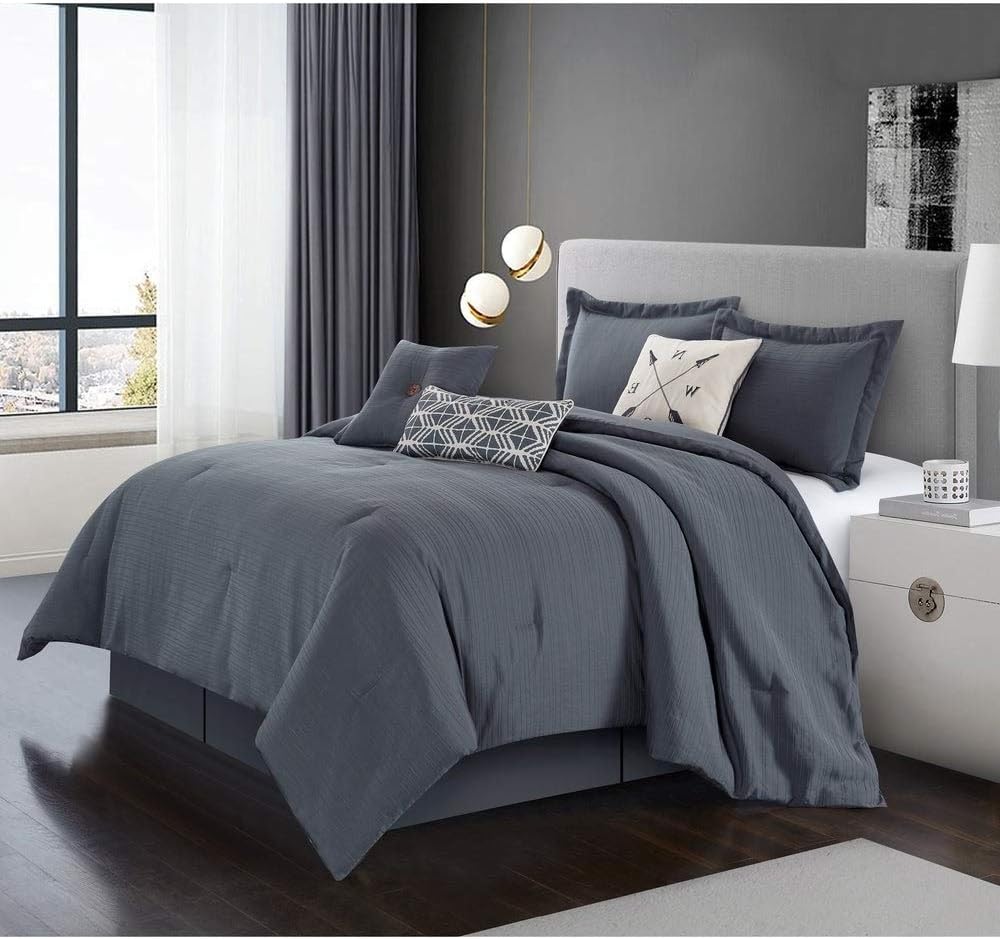 HNU 7 Piece King Beautiful Premium Durable Polyester Solid