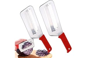 Walquicks 2 Pcs Cabbage Chopper Shredder - Stainless Steel Kitchen Knife for Slicing, Grating & Shredding - Perfect for Sauer