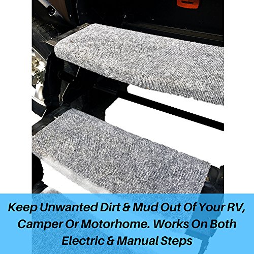 ARL Outdoors Grey RV Wrap Around Step Rug Cover- Protects Your RV From Unwanted Tracked in Dirt, Works on Electric and Manual RV Steps - Thumbnail 3