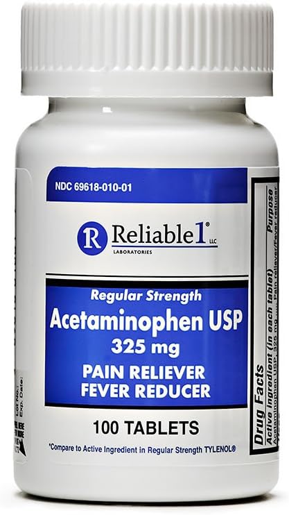 Reliable 1 Regular Strength Acetaminophen USP 325 mg 100 Tablets: Health & Personal Care
