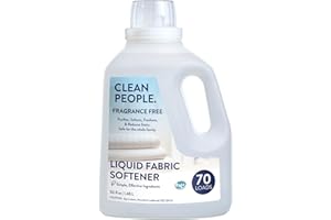 The Clean People Liquid Fabric Softener - Softens & Removes Static Cling - Vegan (50 Fl Oz, Fragrance Free)