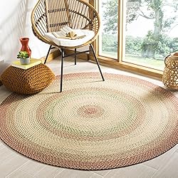 SAFAVIEH Braided Collection 6' Round Rust / Multi