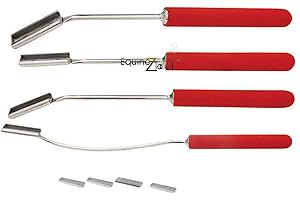 Equine Horse Dental Professional Teeth Floats 4 Pieces Set with Foamy Grip