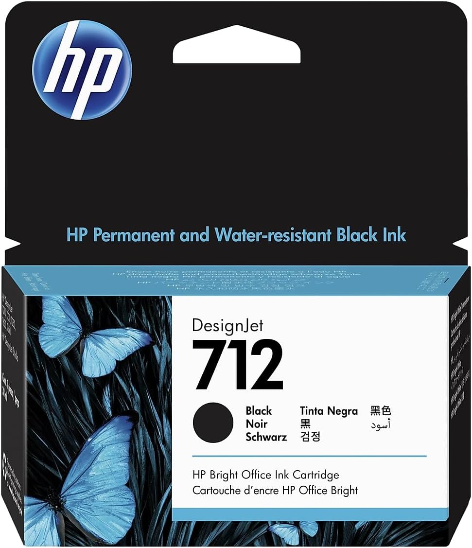 HP 712 Black 38ml Genuine Ink Cartridge 3ED70A for DesignJet T650 T630 T250 T230