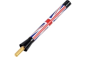 ONE250 Antenna, Compatible with Mini Cooper All Models - Will fit Any Mini Cooper, Cooper S, Convertible, Countryman, Clubman, Coupe or Roadster (Red/Blue/White Union Jack UK Flag)