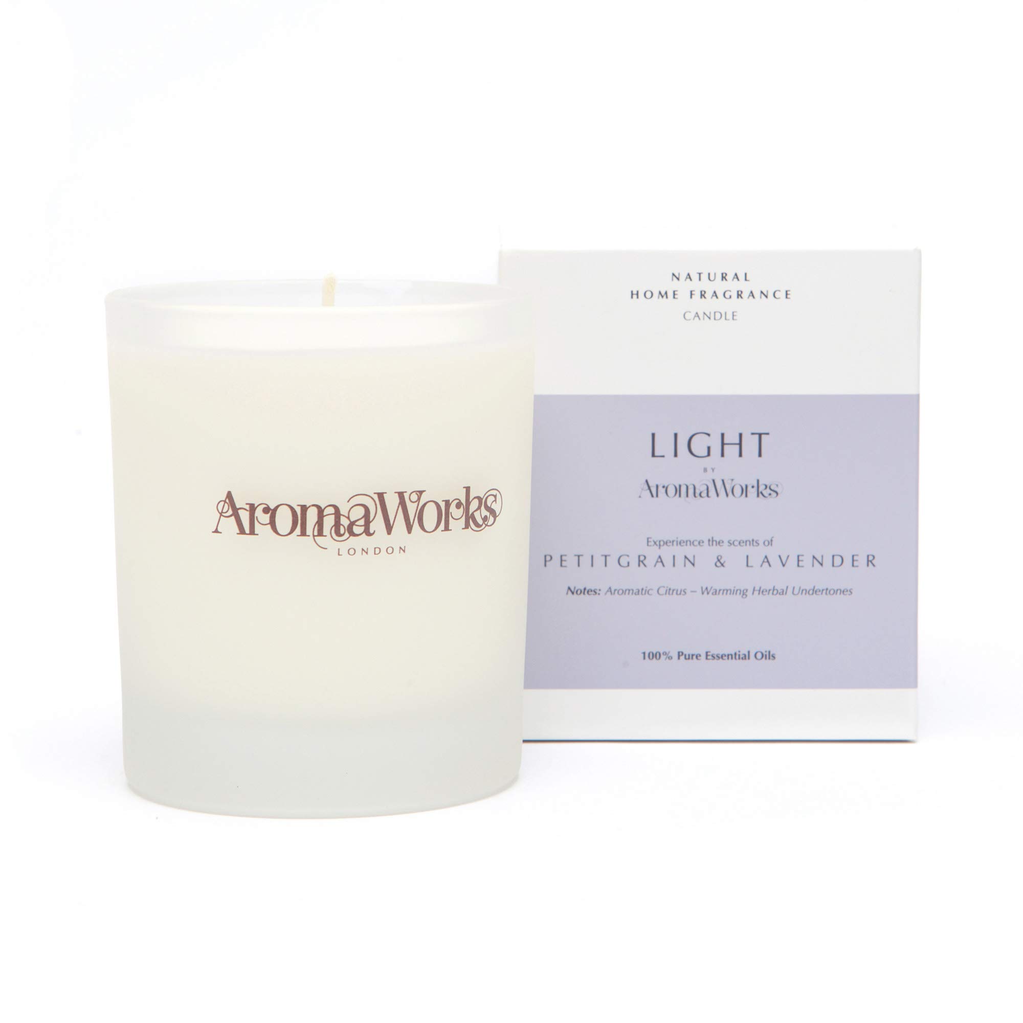 Aromaworks Light 30cl Candle, Petitgrain & Lavender