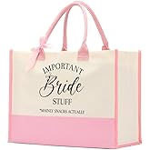 WFDN Bride Bridesmaid Mother of The Bride Mother of The Groom Gifts for Women Canvas Tote Bag