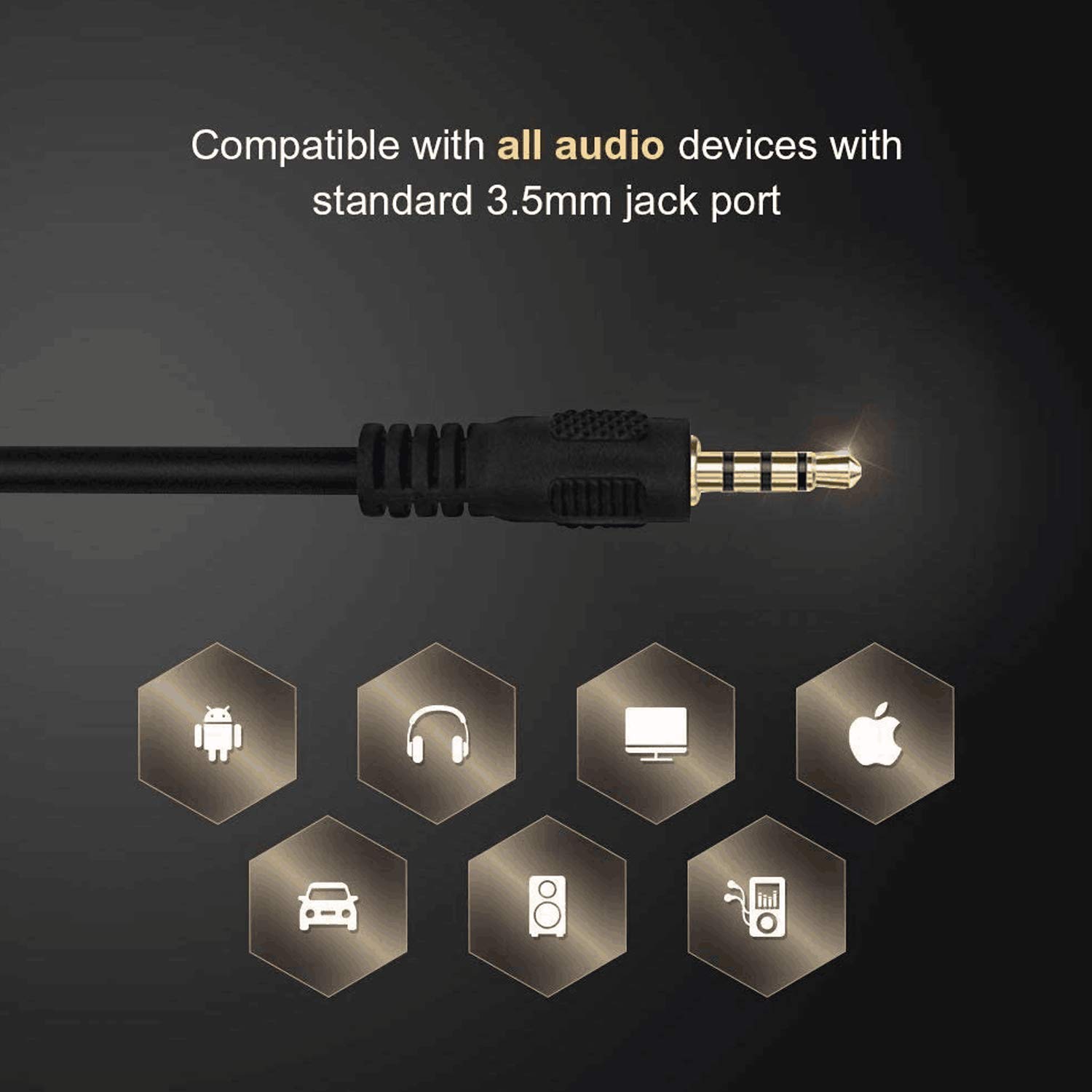 Poyiccot 3.5mm TRRS Splitter Mic Cable, 3.5mm AUX Cable 4 Pole 3.5mm Male to 4X 3.5mm TRRS Male Jack Y Stereo Auxiliary Cable Compatible Microphone: Industrial & Scientific