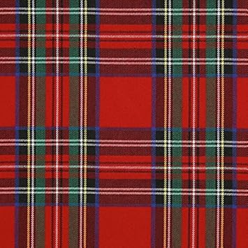 Fabulous Fabrics Schottenkaro Tartan Karo Groß – rot — Meterware ab 0,5m — zum Nähen von Blusen, Röcke und Kleider