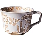 JINNTHE Handmade Ceramic Vintage Coffee Cup, 12oz Porcelain Mug 1 pc, Novelty Coffee Mugs Stoneware, Dishwasher & Microwave Safe, Cup for Coffee, Tea, Hot Chocolate, Housewarming Gifts for Women Men