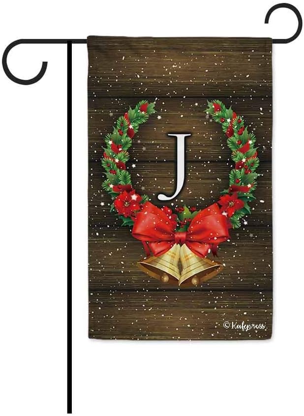 FengLiuAiShuaiGe Hofflagge Frohe Weihnachten Holly Und Bell Letter