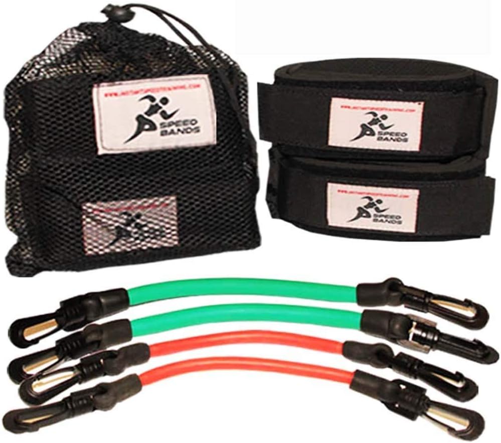 Speed Bands Leg Training Resistance Band Set for Running Power Agility Acceleration Muscle Endurance and Strength, Used by Antonio Brown, Yohan Blake – for Football, Track and Field and All Sports.