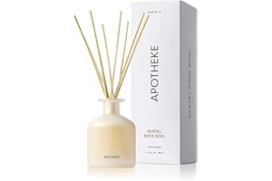 Apotheke Luxury Scented Oil Reed Diffuser for Home (Santal Rock Rose) - Home Fragrance Diffuser Set with Sticks