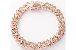haoyueer Dog Chain Collar Diamond Cuban Link 13mm Wide Dog Necklace Metal Cat Chain Pet Crystal Collar Jewelry Accessories fo